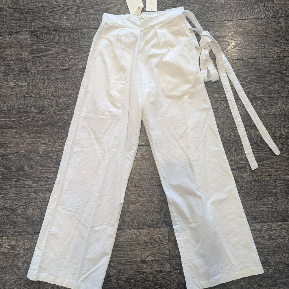 Suzie Kondi NWT Cotton Cosmo Wrap Waist Pant XS White